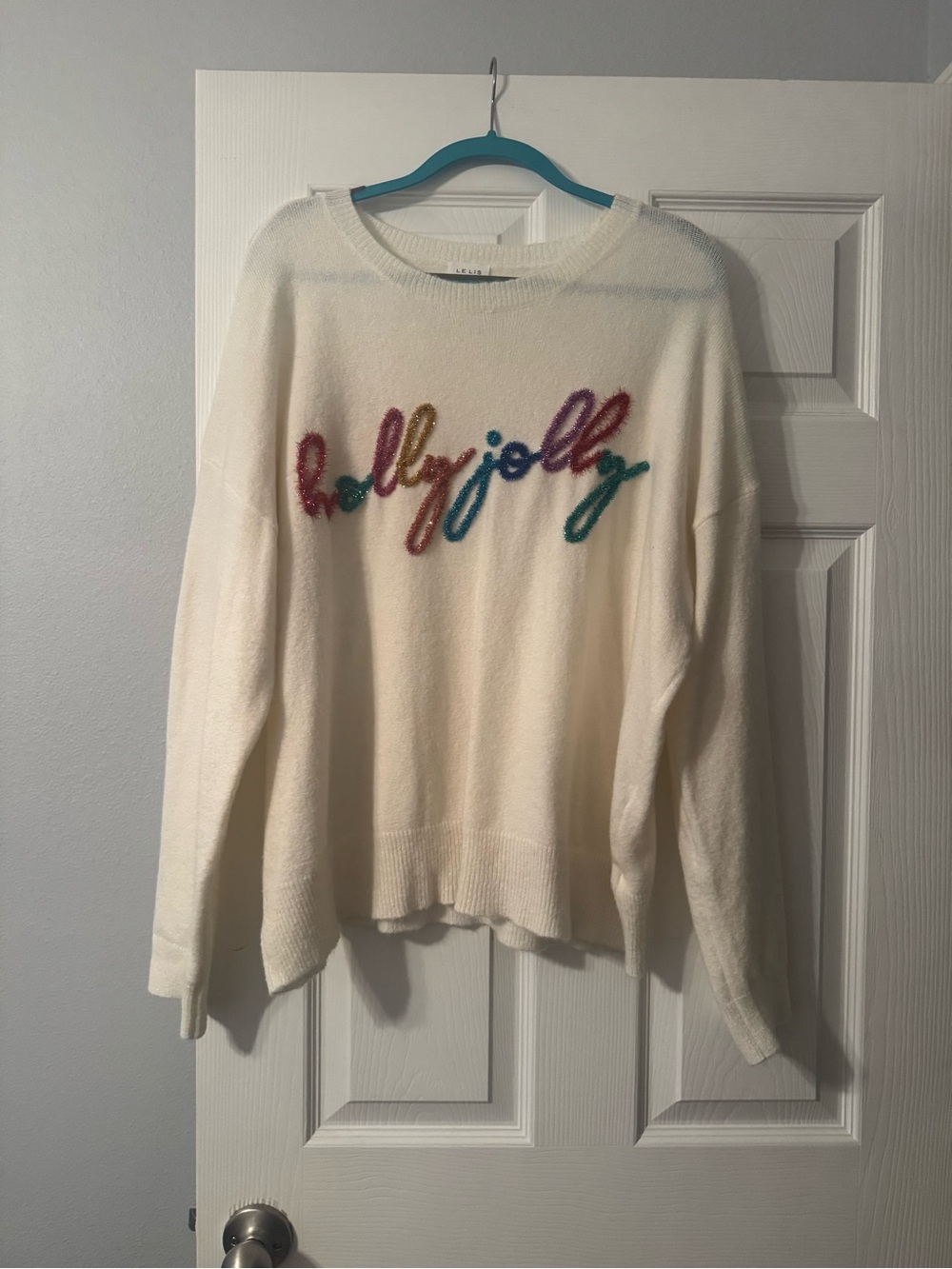 Holly Jolly Cream Holiday Crewneck Sweater